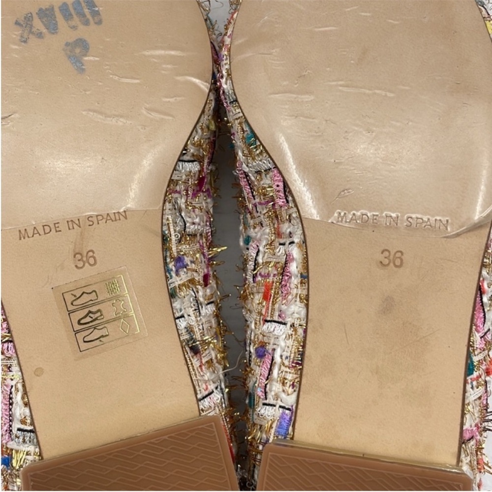 NEW! Anthropologie ELIA B Spain Made Tweed Flats With Jewel Front. EU36. - Picture 14 of 14